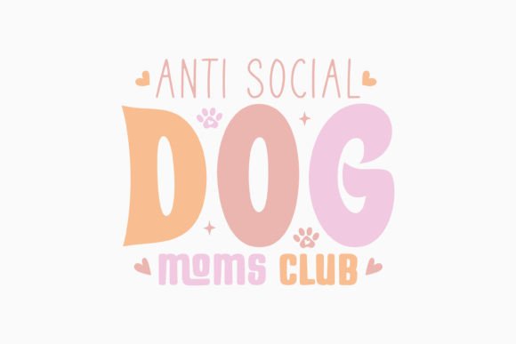 Anti Social Dog Moms Club Retro Svg: Graphics & Crafts