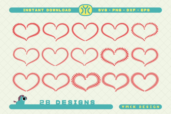 Baseball Heart Stitches SVG for Crafts and Graphics