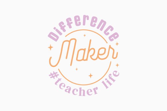 Difference Maker Teacher Life Retro Svg: Graphics for Crafts