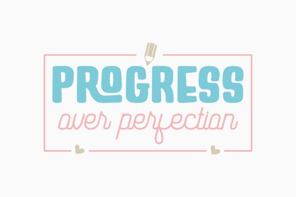 Progress over Perfection Teacher Retro Graphics & Crafts