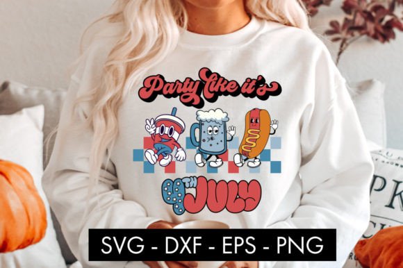 Retro Party Like It s 4th July SVG PNG C Graphics for Crafts